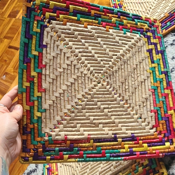 4 vintage wicker trivets/placemats - Picture 4 of 6